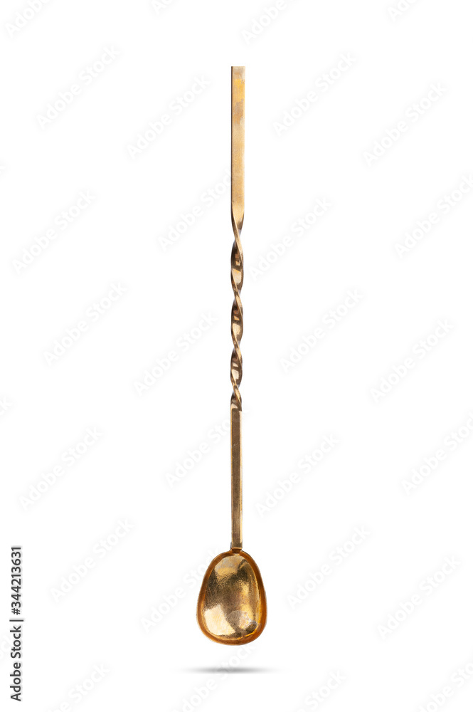 beautiful copper antique spoon isolated on white background beautiful copper antique spoon isolated on white background
