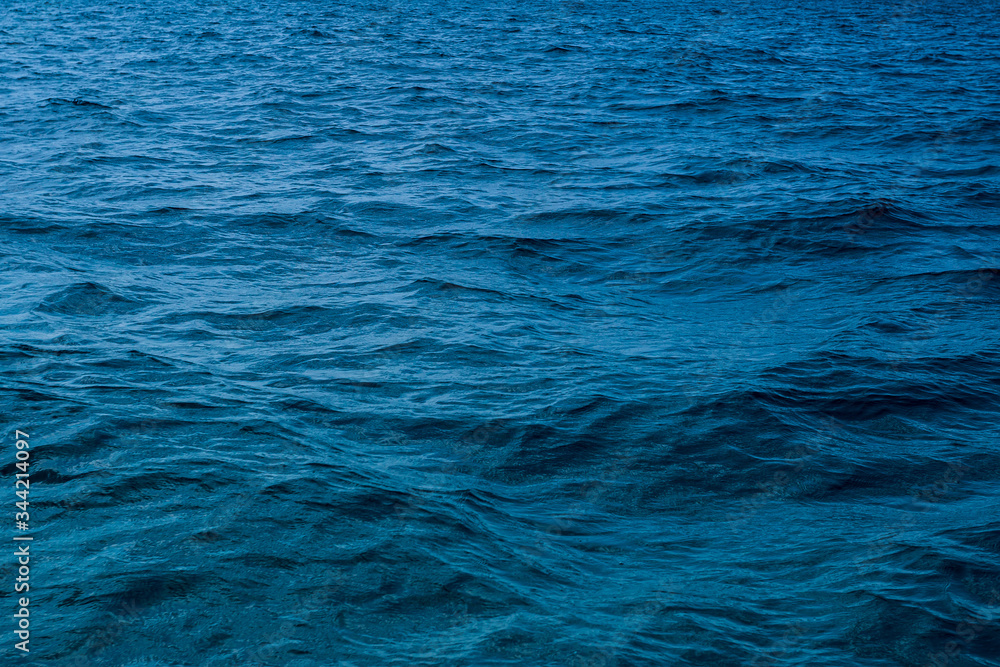 Blue ocean water with waves background ,Perfect water surface 