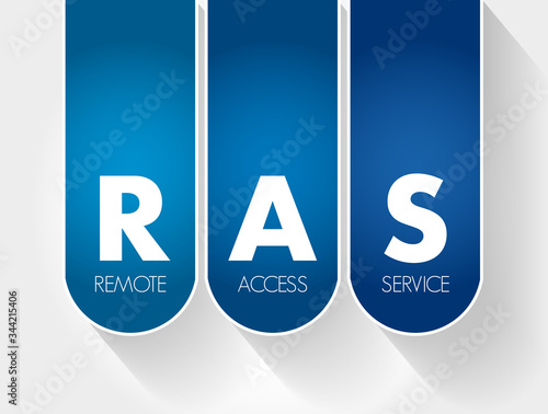 RAS - Remote Access Service acronym, technology concept background