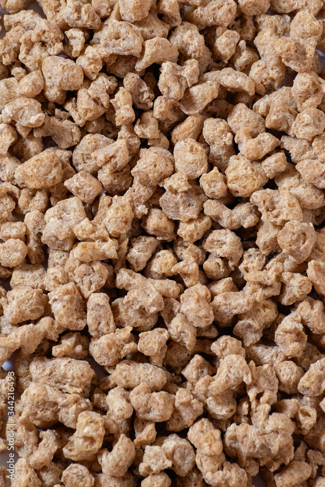 Dried soy protein (vegan meat) texture. Dried soy protein (vegan meat) texture.