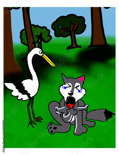 

aesop's fables The Wolf and the Crane 1