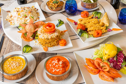 set of hindu food dishes