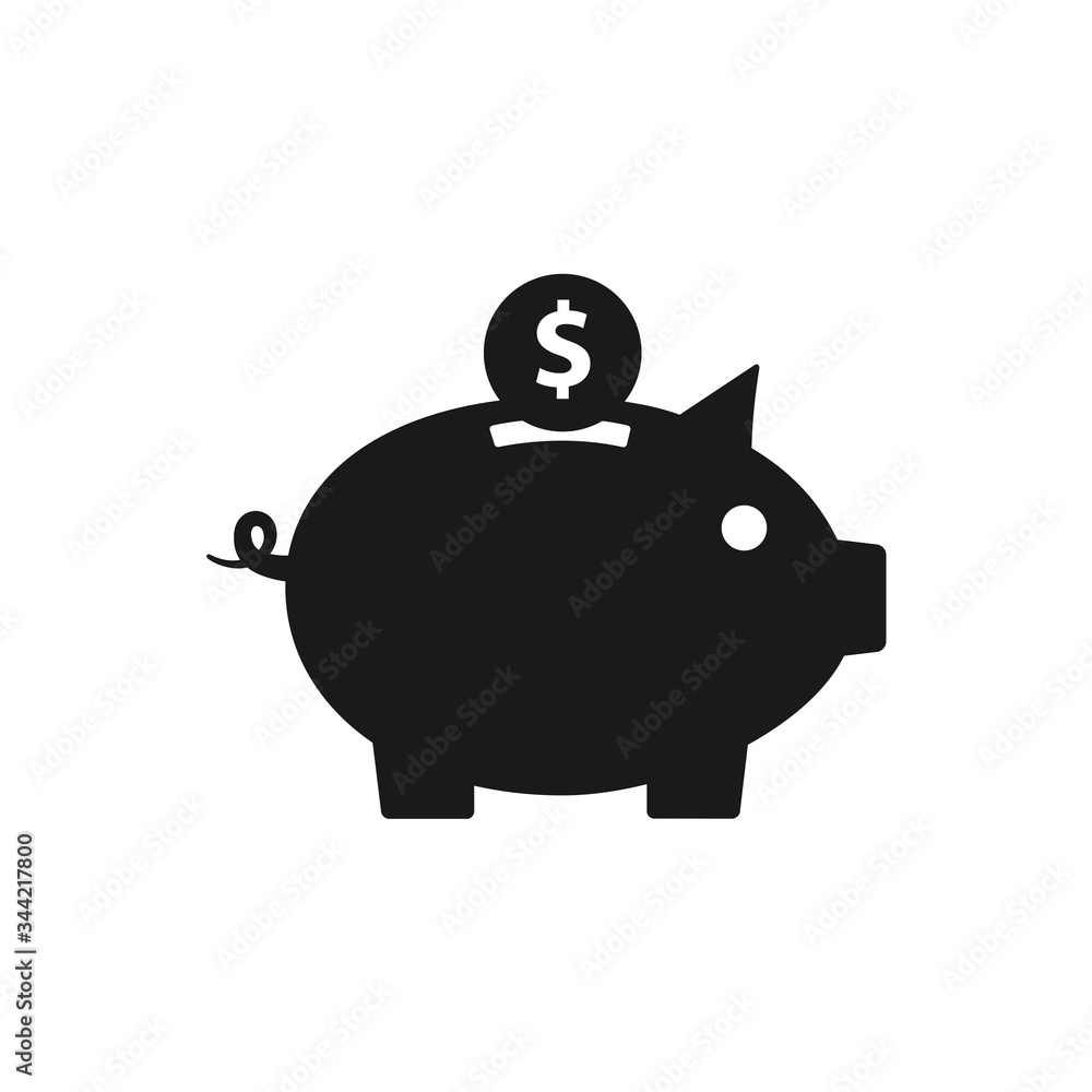 piggy bank vector icon in trendy flat design piggy bank vector icon in trendy flat design