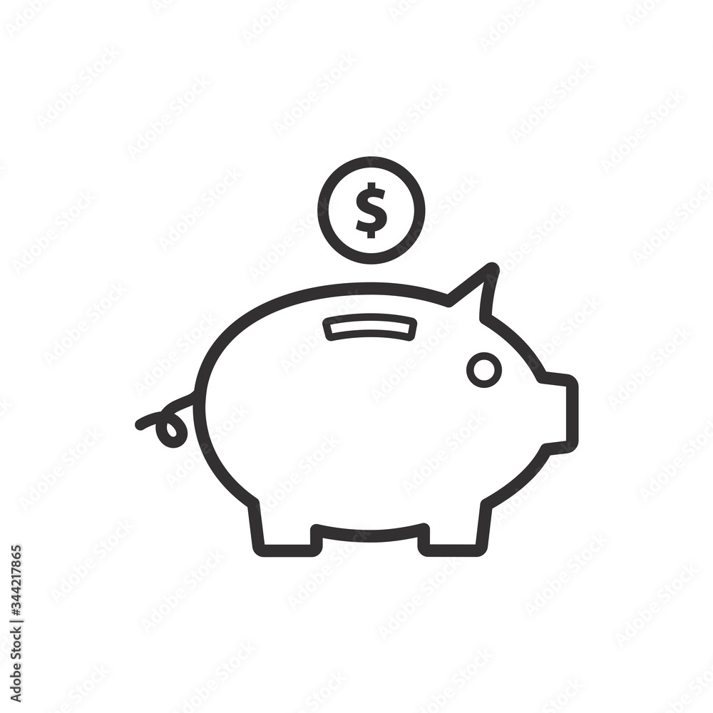 piggy bank vector icon in trendy flat design piggy bank vector icon in trendy flat design