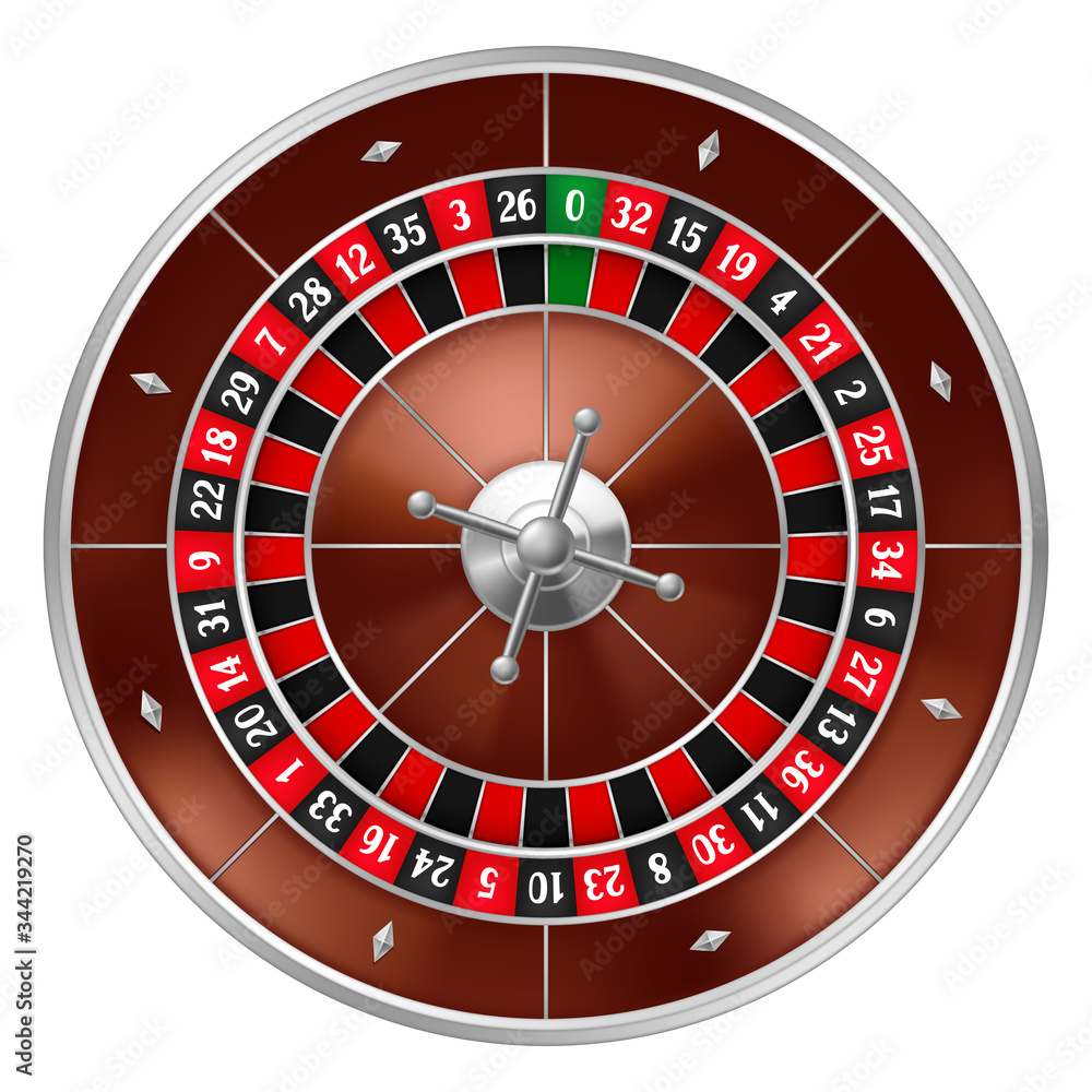 Realistic casino gambling roulette wheel. Realistic casino gambling roulette wheel.