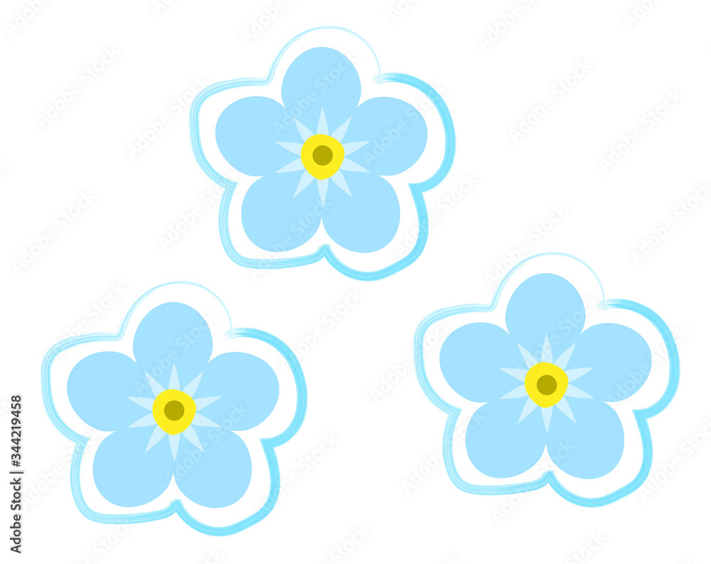 Forget me not flower isolated on white background. Illustration. Forget me not flower isolated on white background. Illustration.