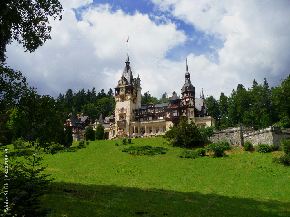 Landscape with the historic Casttle of Peles. Sinaia. Romania. Europe. Landscape with the historic Casttle of Peles. Sinaia. Romania. Europe.