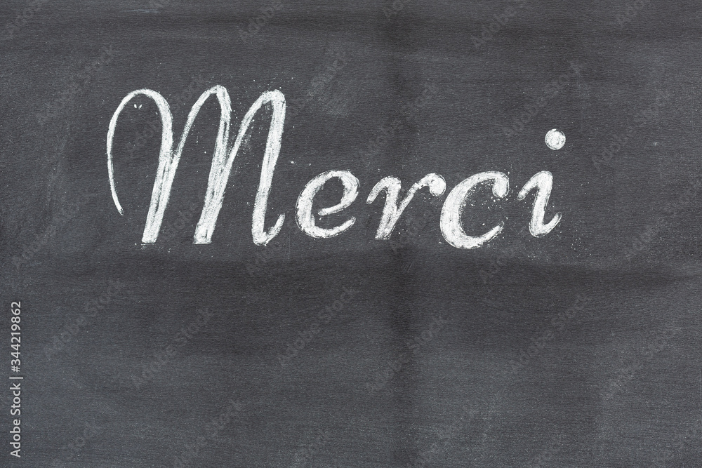 Obraz premium Blackboard with the word Thank you