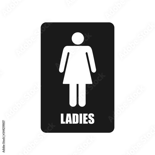 women sign toilet in trendy flat style