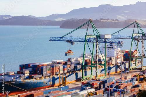 Lyttleton Shipping Port in New Zealand
