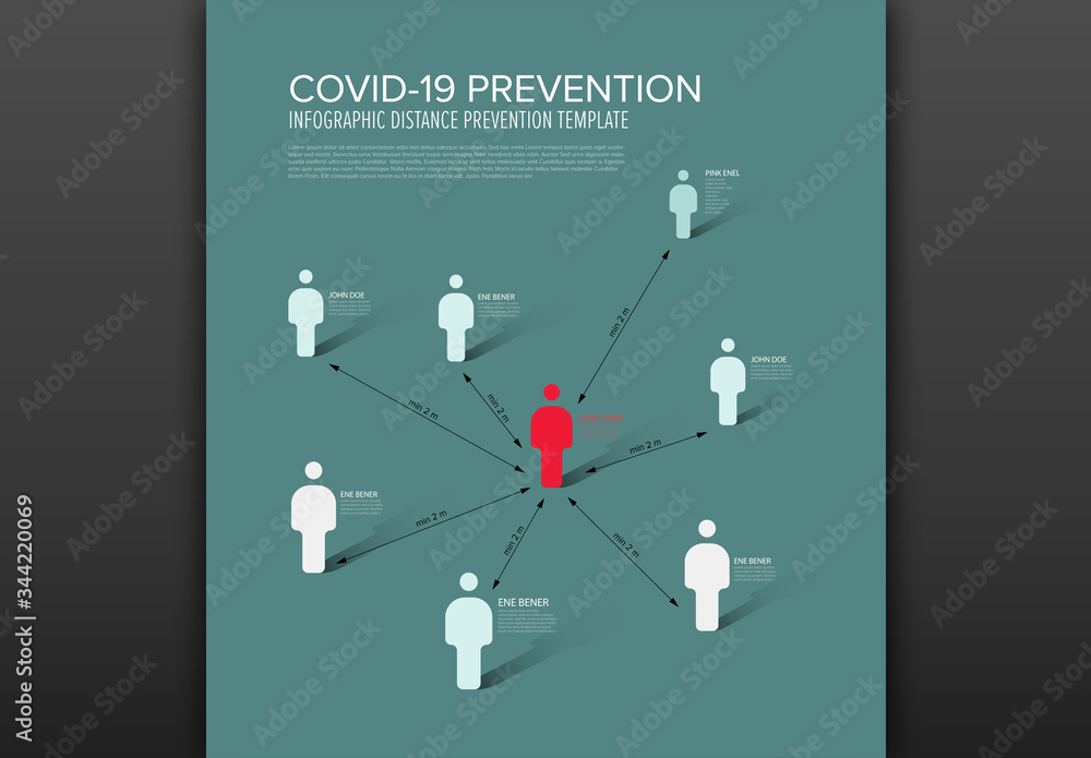 Covid-19 Prevention Distance Infographic Stock Template | Adobe Stock