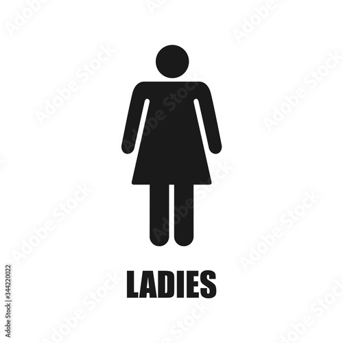 women sign toilet in trendy flat style