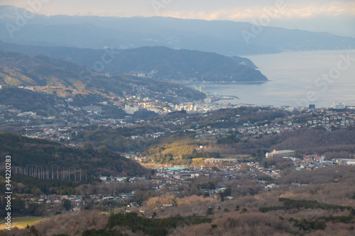Ito city skyline from Mount Omuro in Izu, Shizuoka, Japan