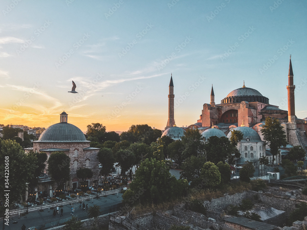 Fototapeta premium Hagia Sophia at sunset