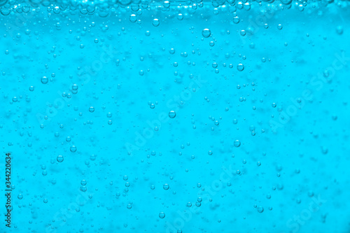 Blue water liquid bubble background with bubbles
