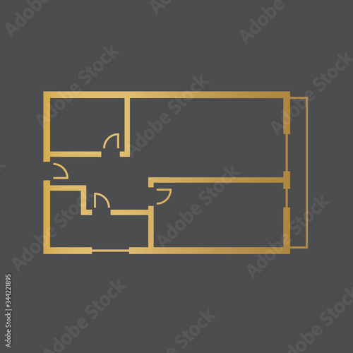 golden floor plan- vector illustration