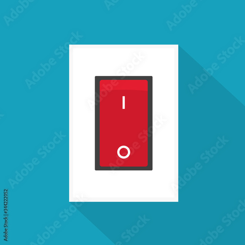 red electric switch icon- vector illustration