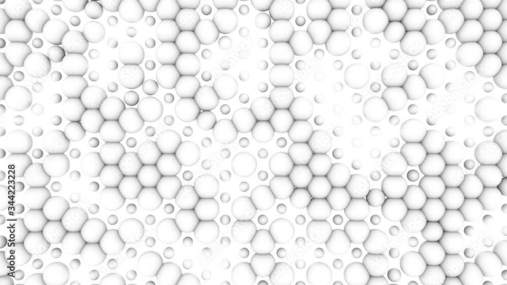 Small and large white balls alternately inflate and deflate. Seamless loop. Small and large white balls alternately inflate and deflate. Seamless loop.