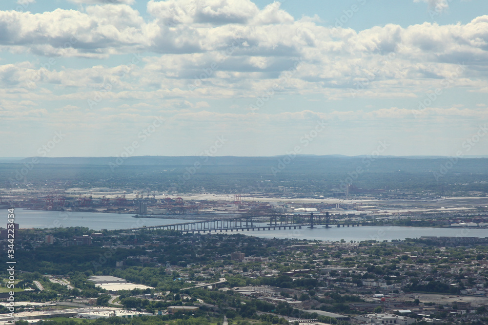 NEW YORK,USA- JUNE 18,2018:Aerial view of building in new york city from one world trade building.