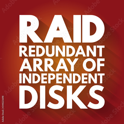 RAID - Redundant Array of Independent Disks acronym, technology concept background