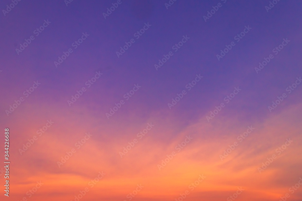 sunset sky in the evening on twilight background, dusk sky