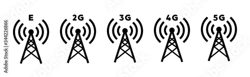 Icon set 2G, 3G, 4G. Vector illustration.