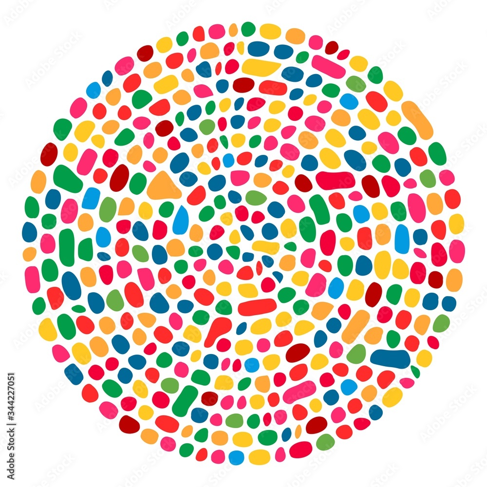 vector abstract colorful mosaic round pattern
