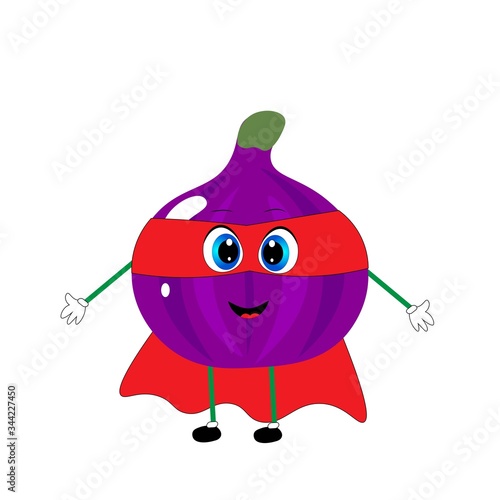 Summer fig  fresh ripe  tropical fruits for healthy lifestyle. Vector illustration cartoon  isolated on white.