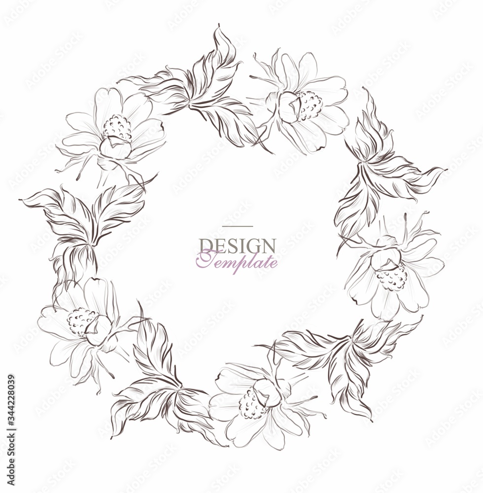 Flowers bouquet invitation text frame wedding card graphics hydrangea roses peonies Flowers bouquet invitation text frame wedding card graphics hydrangea roses peonies