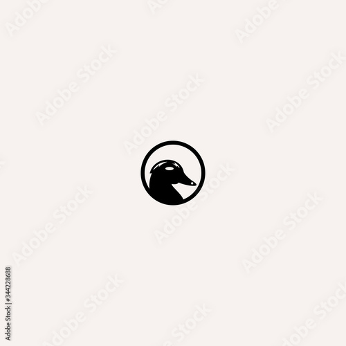 Head Duck logo icon template design in Vector illustration and logotype