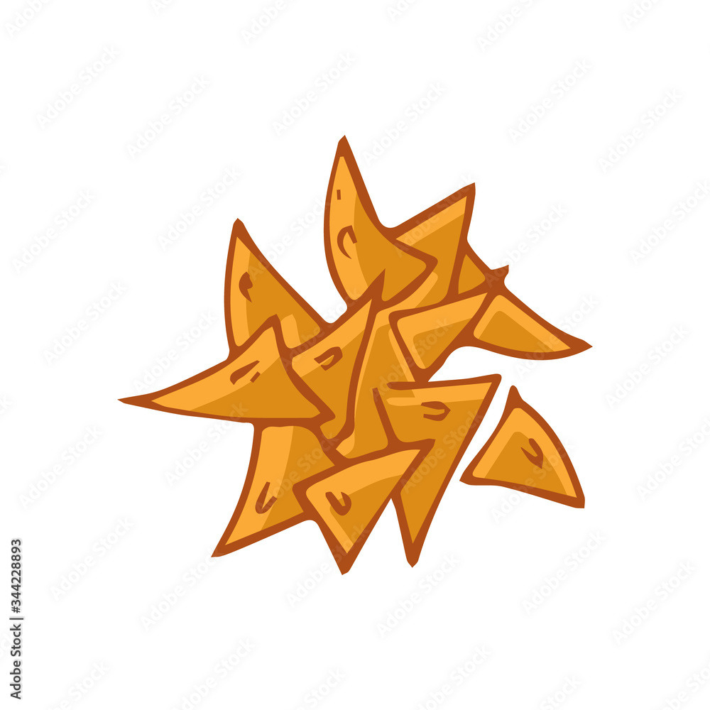 Mexican traditional food nachos icon isolated on white background. Flat style. Vector illustration for menu, poster, web. Mexican traditional food nachos icon isolated on white background. Flat style. Vector illustration for menu, poster, web.