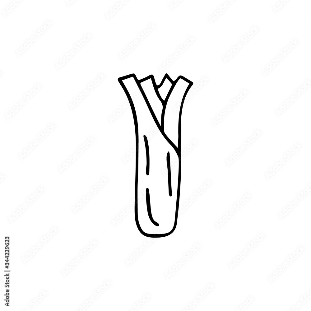 Hand drawn vegetable celery icon isolated on white background. Concept for farmers market, organic food, grocery store, cafe, restaurant. Natural product, vegetarian, fresh, natural, design Hand drawn vegetable celery icon isolated on white background. Concept for farmers market, organic food, grocery store, cafe, restaurant. Natural product, vegetarian, fresh, natural, design
