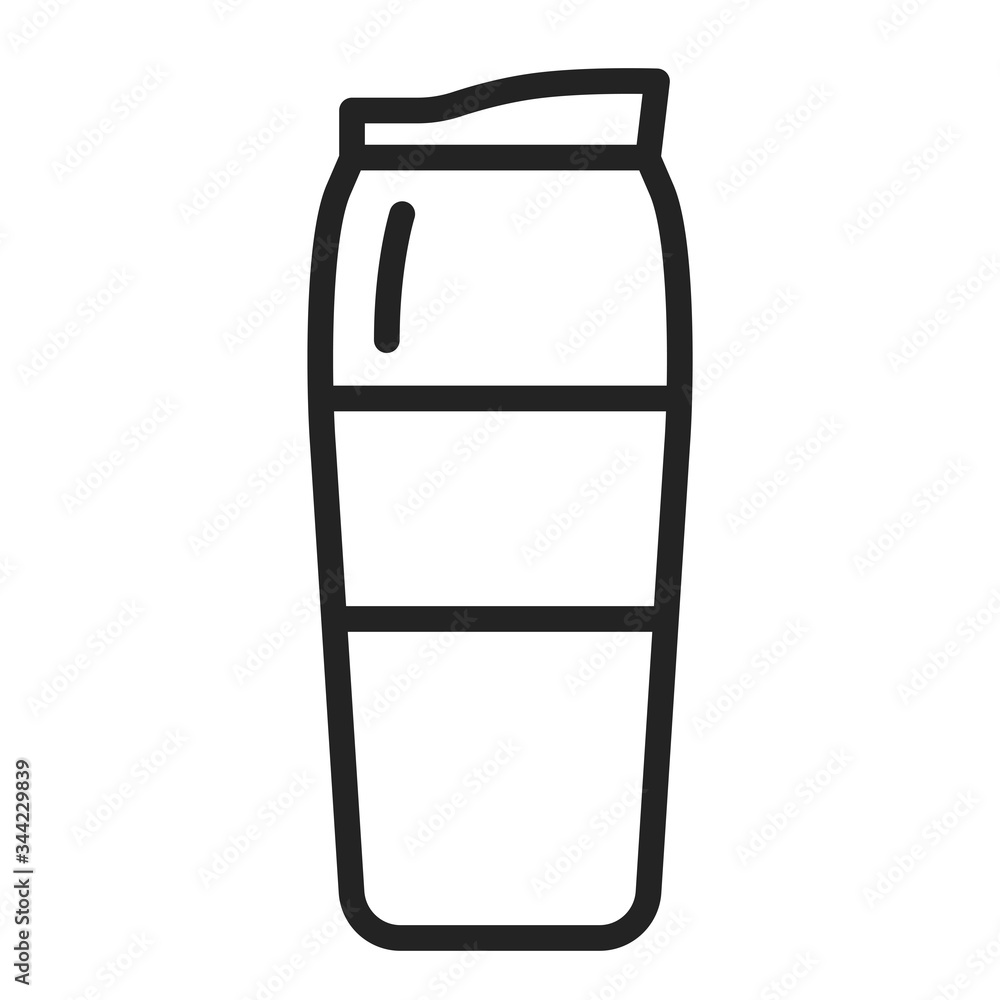 Reusable glass coffee or tea cup line black icon. Thermos for take away. Zero waste lifestyle. Outline pictogram for web page, mobile app, promo. Reusable glass coffee or tea cup line black icon. Thermos for take away. Zero waste lifestyle. Outline pictogram for web page, mobile app, promo.