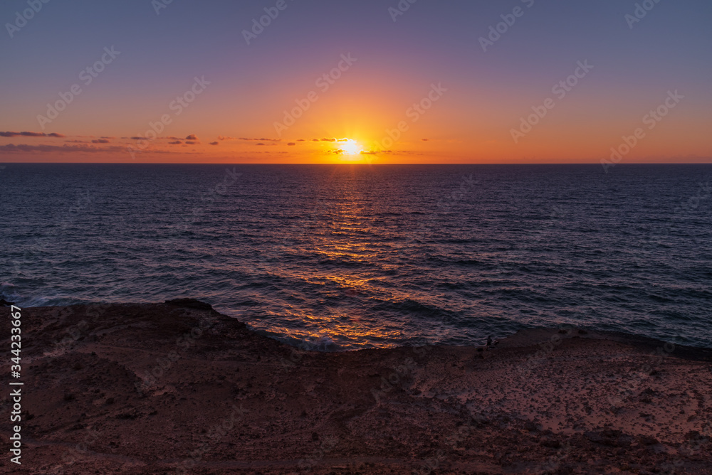 Fototapeta premium sunset desert island of Fuerteventura canary archipelago