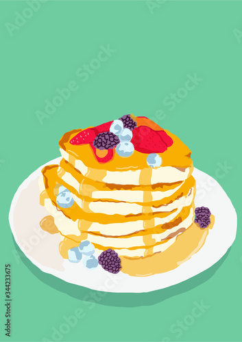 pancakes with berries