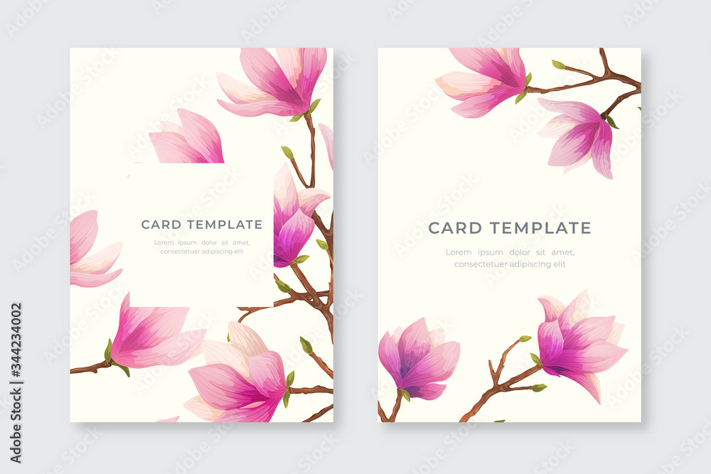 Greeting cards with magnolia