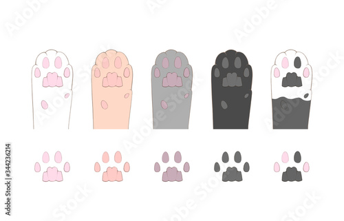 肉球　猫　イラスト　セット