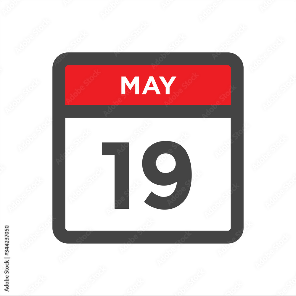 May 19 calendar icon w day of month May 19 calendar icon w day of month