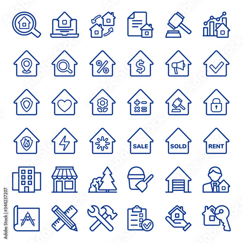 Set of real estate icons. Vector illustration