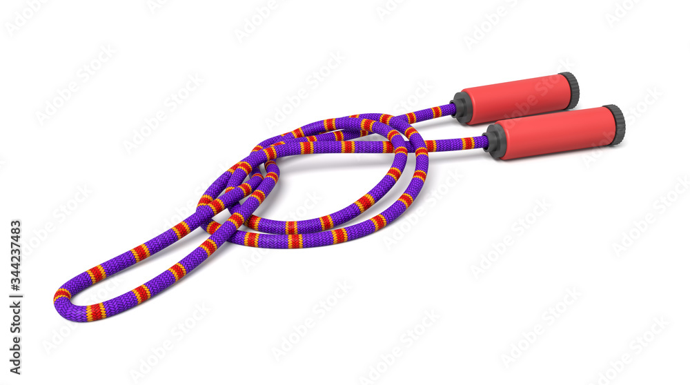 3d rendering of jumping rope isolated on white background