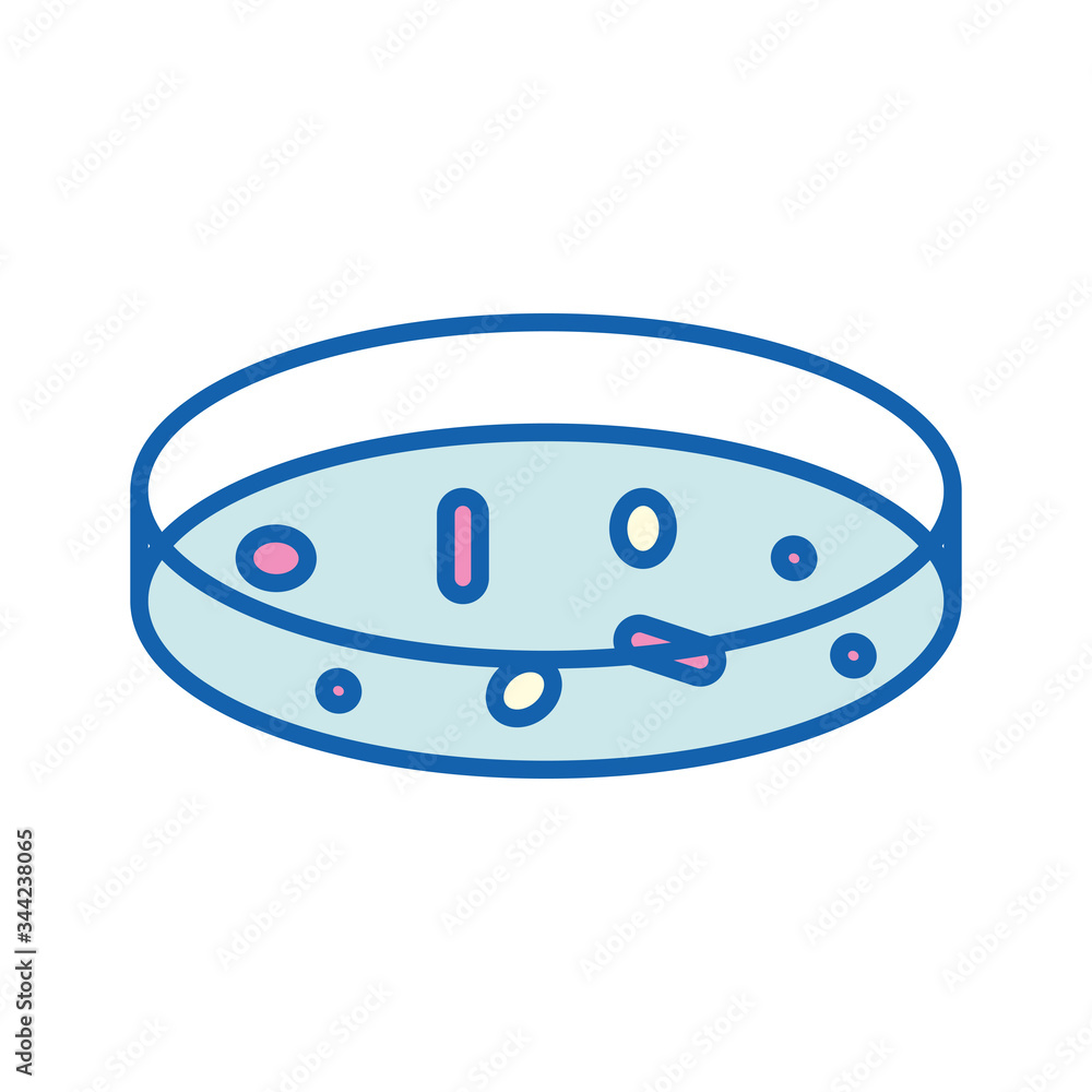 Virus inside plate line and fill style icon vector design