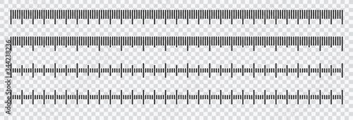 Ruler scale measure. Length measurement scale chart isolated on transparent background eps 10
