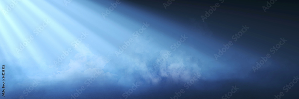 Abstraktes Scheinwerfer Licht mit Nebel und Rauch nachts Abstraktes Scheinwerfer Licht mit Nebel und Rauch nachts