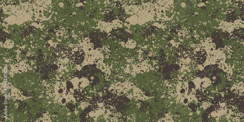 Splash camouflage background. Seamless pattern.Vector. 飛び散った迷彩パターン