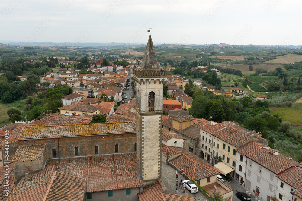 View from the tower of the city of Vinci in Italy