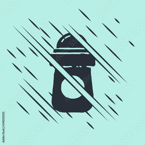 Black Antiperspirant deodorant roll icon isolated on green background. Cosmetic for body hygiene. Glitch style. Vector Illustration