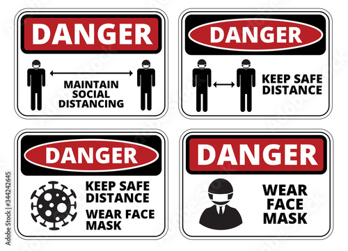 Covid-19 Danger Signs Set