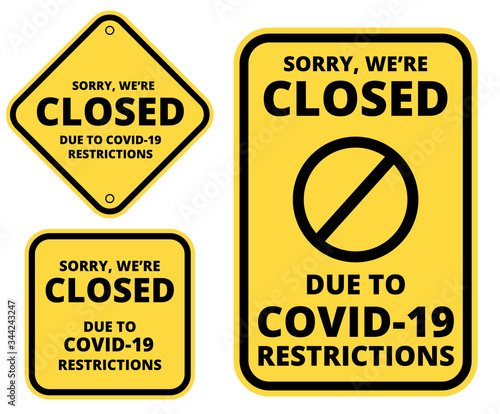 Covid-19 closed sign set