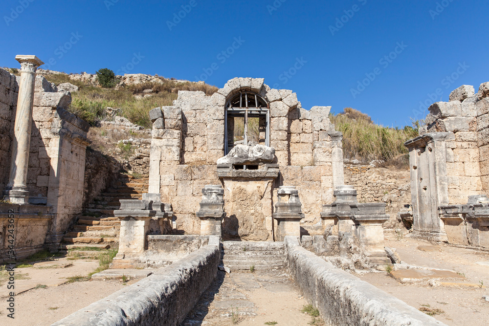 view of the ancient city of Perge in Turkey Antalya. view of the ancient city of Perge in Turkey Antalya.