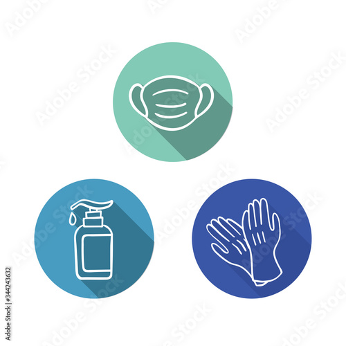 Sanitation accessories Icon - help during Coronavirus or COVID19